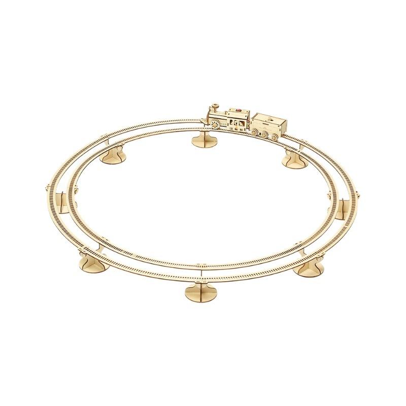 DIY Track Small Train Wooden 3D Three-Dimensional Puzzle Puzzle Decompression Assembled Toys Creative Crafts Ornaments