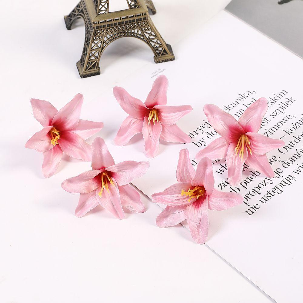 10/20/50 Pcs Silk Artificial Flower Lily Flower Head DIY Crafts Scrapbooking Home Wedding Room Party Wreath Decor Accessories