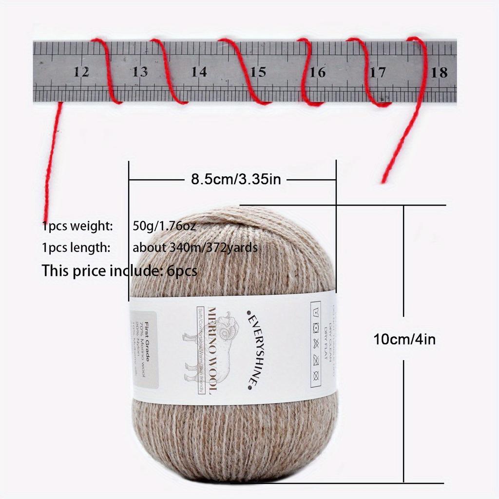 6 мотков по 300 г/10,56 унций пряжи из мериносовой шерсти для вязания спицами и крючком, премиальный яркий набор пряжи для пледов, шарфов, предметы роскошного рукоделия, машинная стирка