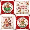 Christmas Pillow Cover Cartoon Gingerbread Doll Printed Polyester Sofa Cushion Cover Living Room Bedroom Pillow Cover