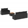 VidaXL Salon de Jardin avec Coussins 6 pcs, Canapés de Terrasse, Ensemble de Meubles de Patio, Mobilier d'Extérieur, Noir 3256335