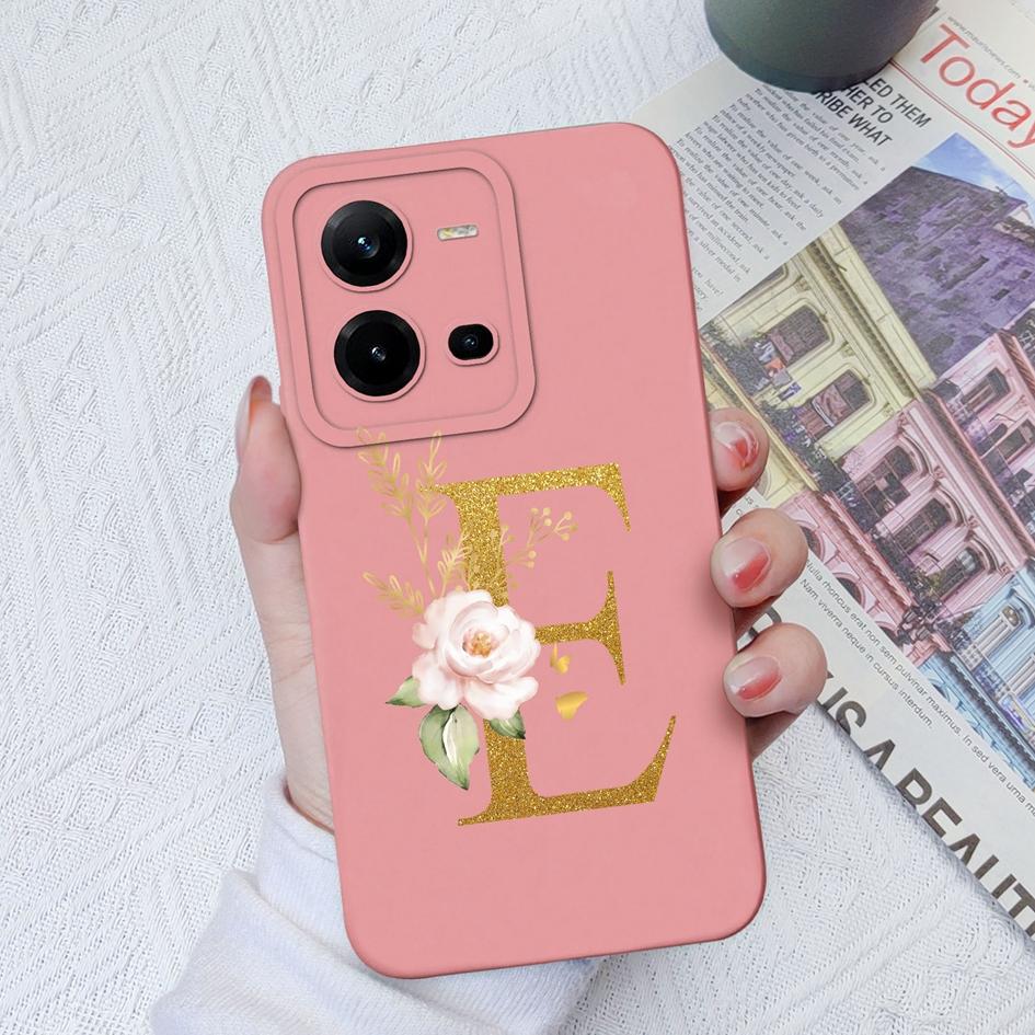 Чехол для телефона Vivo Z1X Z3X Z5X Z5i Z1 Pro Z1i Lite V9 Youth X50 Lite, модный противоударный чехол с цветочными буквами, жидкий силикон для бампера Vivo