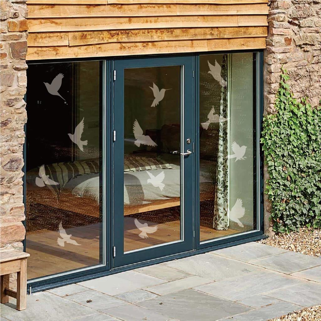 Наклейки на окна, предотвращающие столкновения, белые колибри, съемные декоративные наклейки на окна, предупреждающие о птицах, статические наклейки на стекло