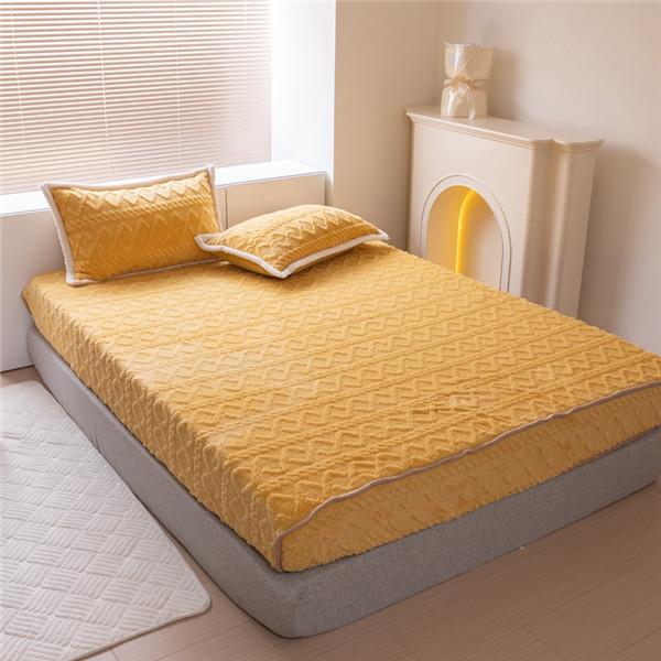 Зимняя бархатная простыня на подкладке из тафты, теплая простыня из мягкого кораллового флиса с резинкой, утепленное плюшевое меховое покрывало, наматрасник (Нет наволочек)