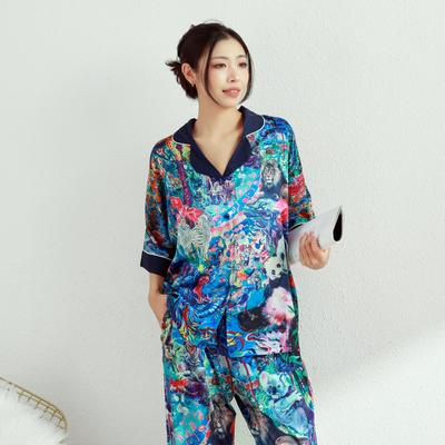 Женский осенний комплект из брюк со средним рукавом и пижамы с рисунком животных из мультфильмов, домашняя одежда, удобная и дышащая