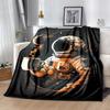 1pc Astronaut Printing Lightweight Flannel Blanket, Comfortable and Warm Blanket, for Camping Sofa Bed and Couch Office, Gift