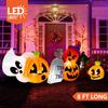Joyfy 8 Ft Halloween Inflatables Characters Long Light Up Pumpkin Ghost Cat Tombstone Halloween Blow Up Yard Decorations