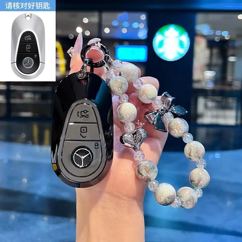 TGM3 Female Key Case for Mercedes Benz CLS CLA GL R SLK AMG A B C S Class 3 Button Remote Car Key Cover Holder Keychain Accessories