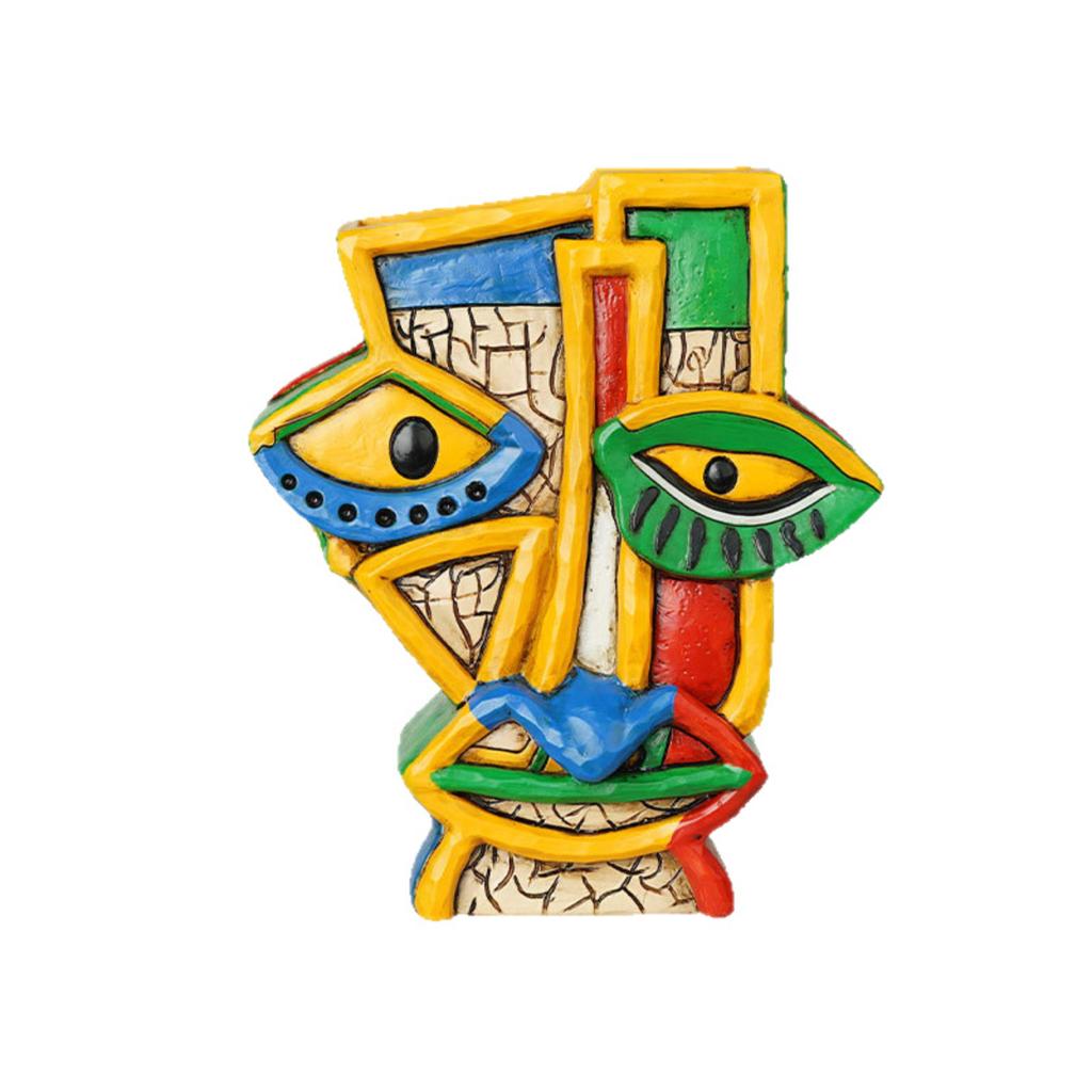 Абстрактный цветочный горшок для лица в стиле Пикассо - Бруталистский плантатор со скульптурным искусством для домашнего декора и посадки