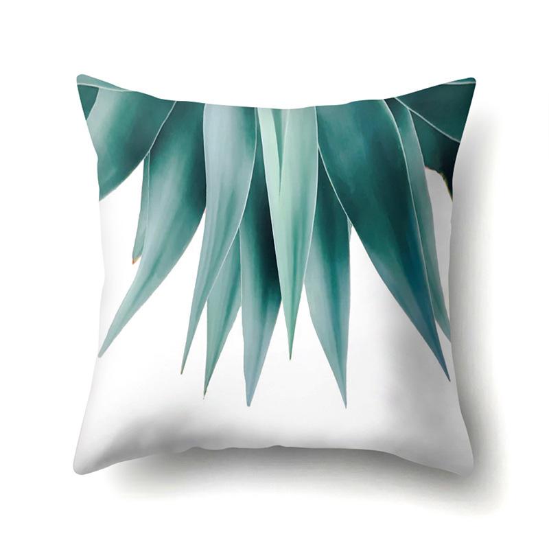 Полиэстеровая наволочка Скандинавский растительный стиль Принт с цветами Бархатная наволочка из персиковой кожи