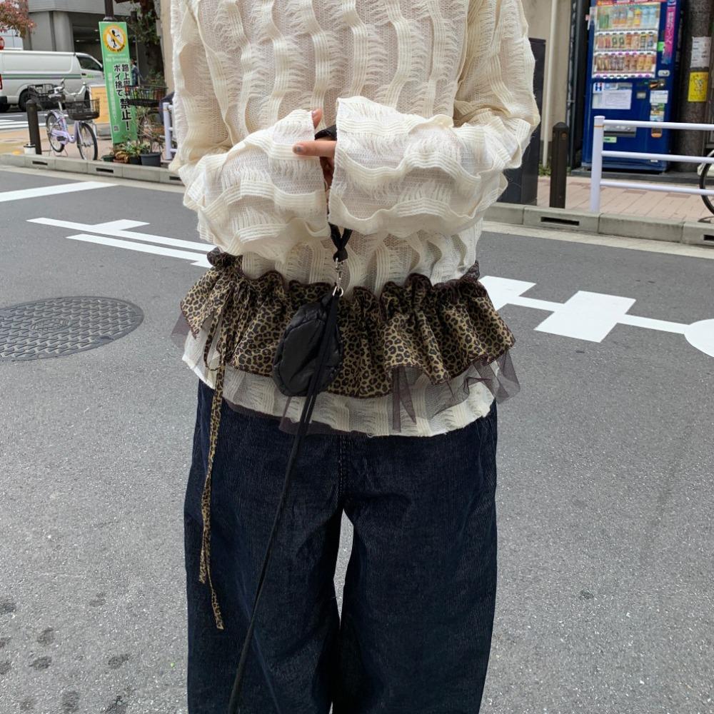 Сладкая юбка-хип-скарф с леопардовым принтом, хип-хоп, многослойные наряды, пояс, аксессуары для талии