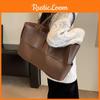 Simple Color Solid Large Capacity Women Casual Woven Tote Bag For Daily Use