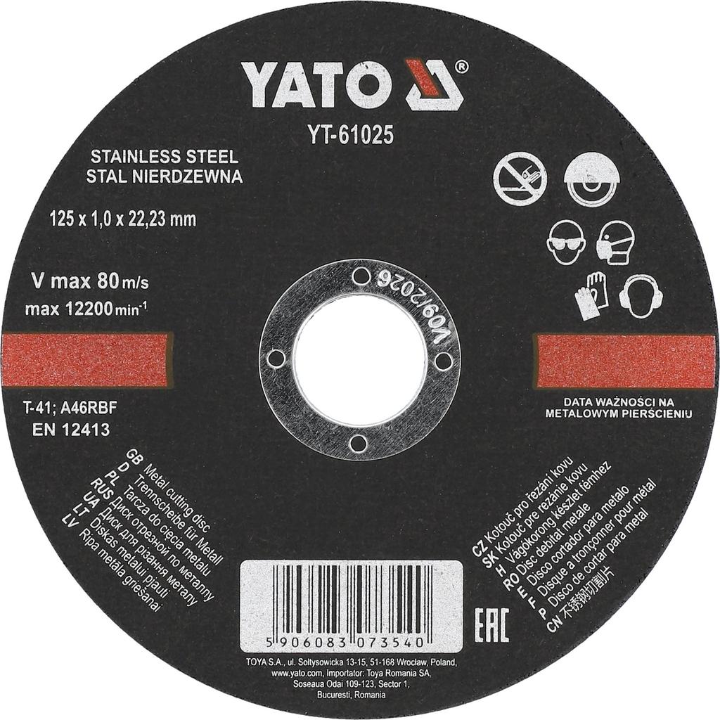 STAINLESS STEEL METAL CUTTING DISC 125x1.0x22.23mm SOLID