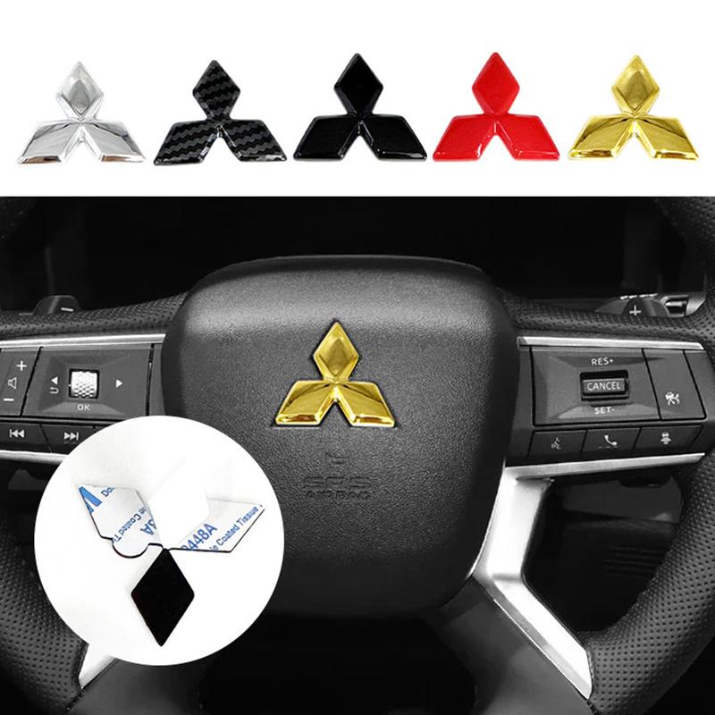Наклейка-чехол на логотип руля автомобиля Для Mitsubishi Outlander Lancer ASX Eclipse L200 Pajero Delica EVO Attrage Детали интерьера
