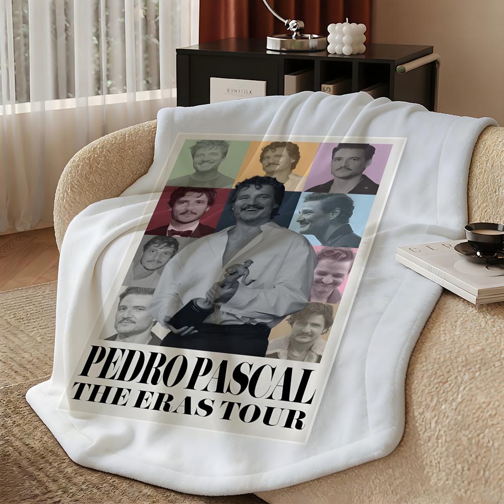 celebrity P-Pedro Pascal-l Throw Warm Soft Flannel Blanket, Multi-use for Sofa Bed Camping Travel Nap