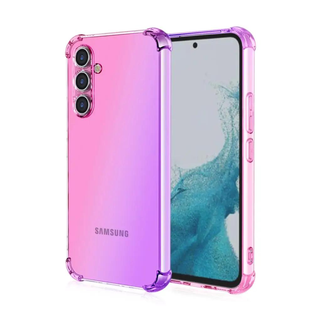 Мягкий силиконовый чехол для телефона Samsung S25 FE, прозрачный с градиентом, с подушкой безопасности, мягкий ТПУ, ударопрочная задняя крышка для Galaxy S25 Ultra S25 Edge