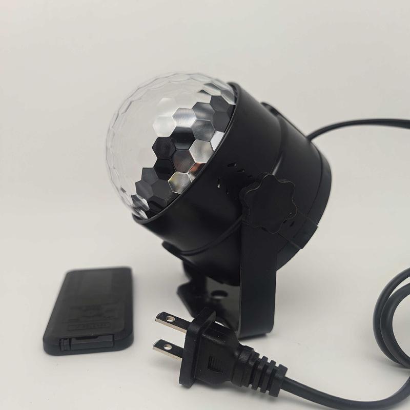 Мини светодиодный разноцветный вращающийся магический хрустальный шар с управлением звуком для дома, KTV, бара и стробоскопических эффектов