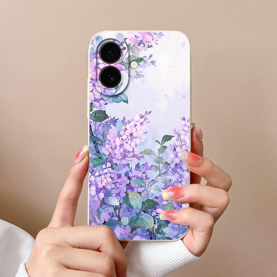 Для Apple iPhone 16 Plus 16pro 16promax новый чехол симпатичный цветочный узор облаков мягкий тонкий жидкий силикон высокое качество ударопрочный чехол для iPhone чехол Capas