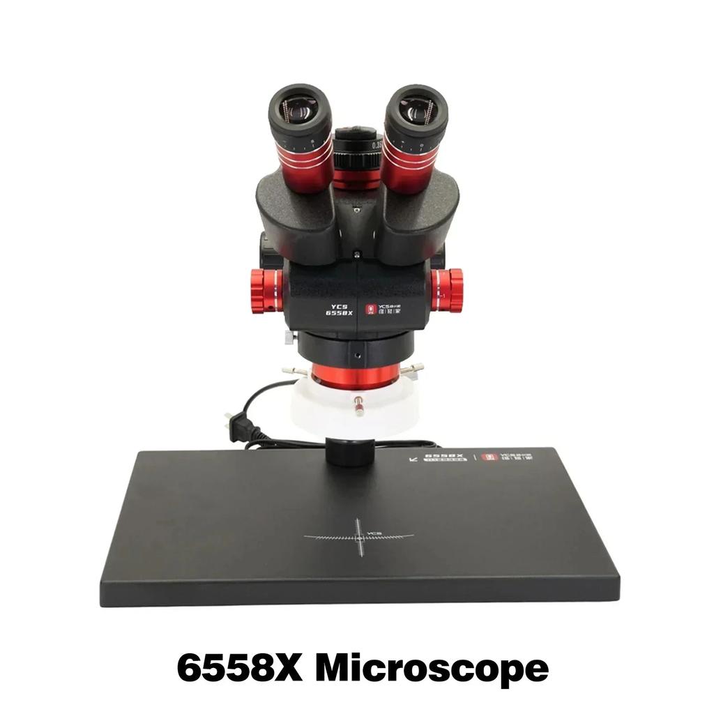 YCS 6558X Ультра HD Тринокулярный Микроскоп с Большой Основой 6.5-58 Зум 4K Камера для Телефона Паяльный Микроскоп для Печатных Плат Набор Инструментов