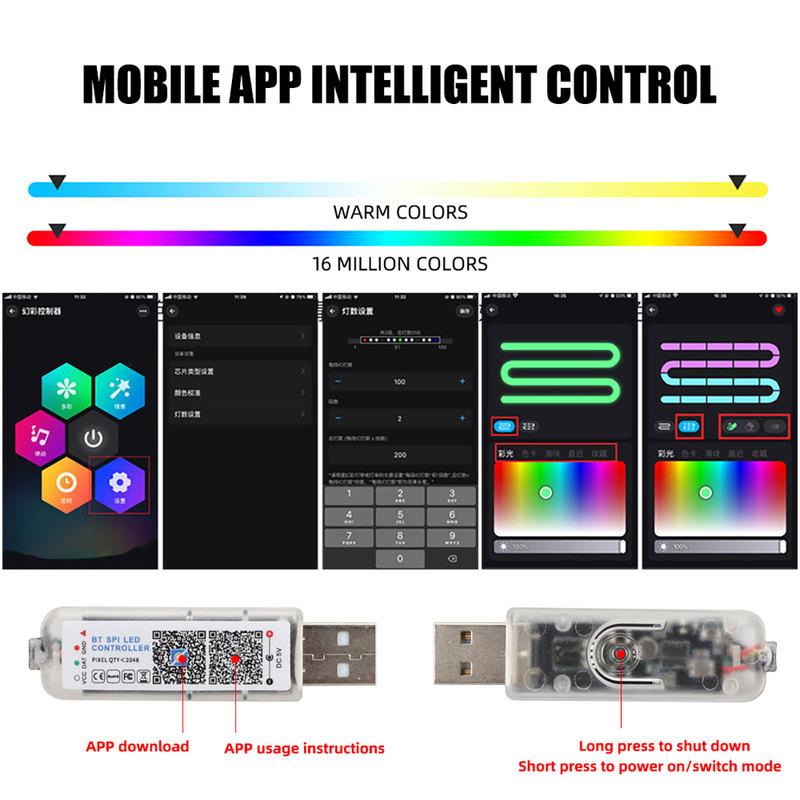 10 в 1 Светодиодная акриловая световая полоса для автомобиля RGB Симфония Автомобильные внутренние полосовые огни Управление с пульта/приложения Декоративная атмосферообразующая лампа