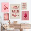 День святого Валентина Пара Любовь Плакат Розовая серия Фреска Любовь Вишневый алфавит Современная печать Гостиная Спальня Украшения Плакат
