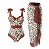 New One-piece Swimsuit for Women Tight Conservative Slim Retro Hard Bag Chiffon Skirt Swimsuit Set