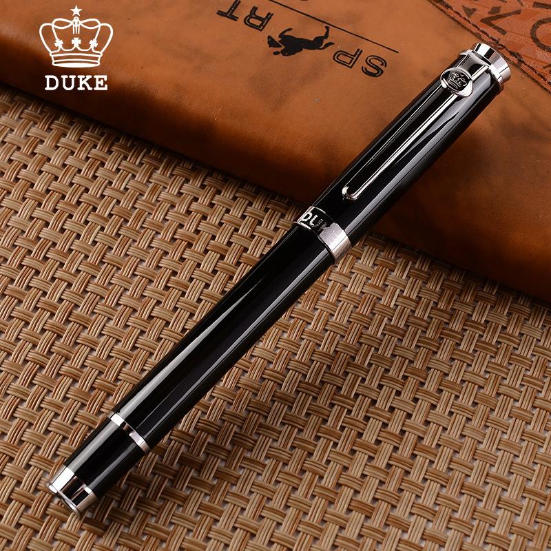Duke Черный и Серебряный Углеродное Волокно Изогнутое Перо Каллиграфическая 0.8MM И Перьевая Ручка Для Письма Ручка GFP015