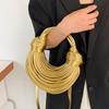 Metal Noodle Armpit Bag 2025 New European and American Fashion Glossy Hand Carry Women's Shoulder Crossbody Dumpling Bag