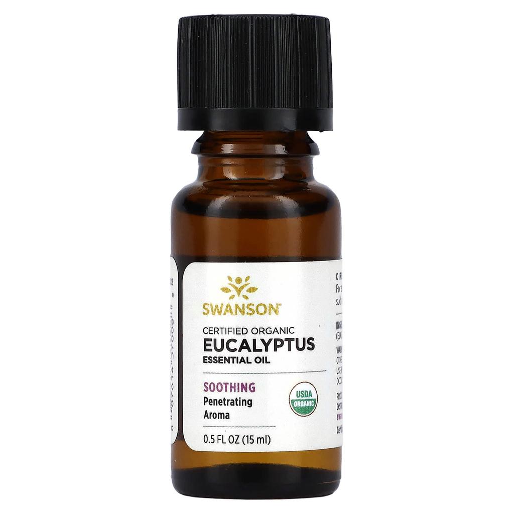 Swanson Certified Organic Eucalyptus Essential Oil, 0.5 Fl Oz (15 Ml)