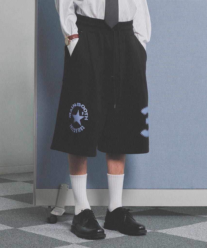 MAINBOOTH Boxer Oversized Sweat Shorts(Black)