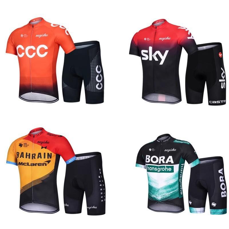 Mens Cycling Jersey Set Breathable Short Sleeve Bike Shirt Road Mountain Biking Skating