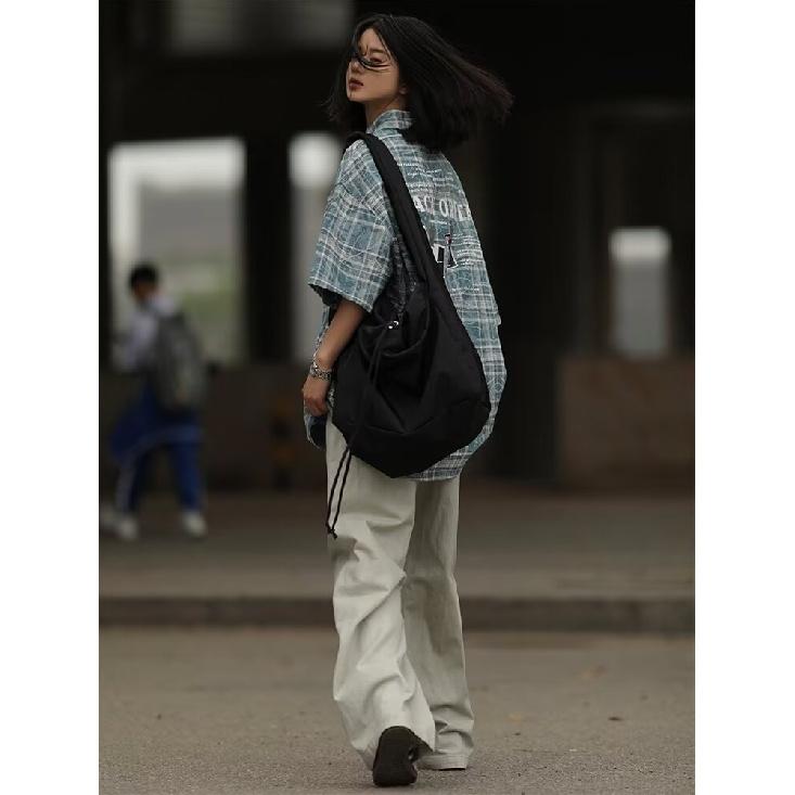 Клетчатая ретро-рубашка, мужская летняя одежда, стиль Гонконга, студенческий свободный и нишевый дизайн, забавный новый мужской топ для ношения на открытом воздухе