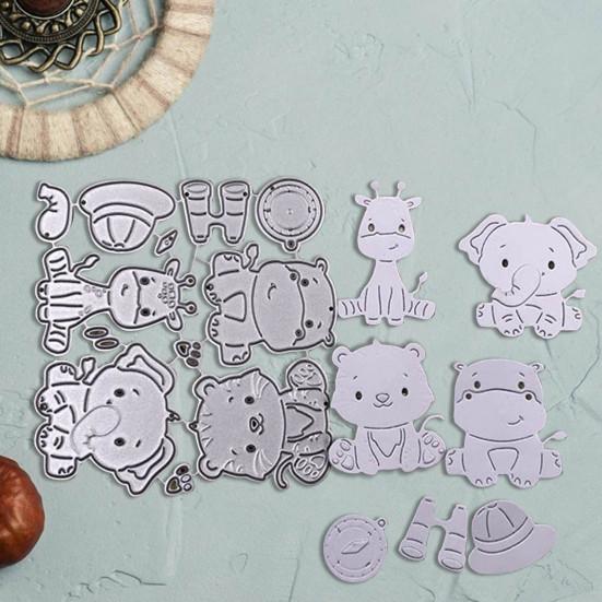 Металлический штамп для резки DIY, милый ручной работы в форме слона, кошки, собаки, тиснение, трафарет, штамп для поздравительной открытки