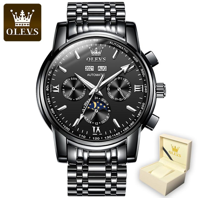 OLEVS 6633 с подарочной коробкой Роскошные автоматические механические часы Водонепроницаемые мужские часы