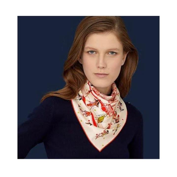 Б/у Шарф HERMES Carre 70 Ex-Libris Parisienne Hermes Розовый