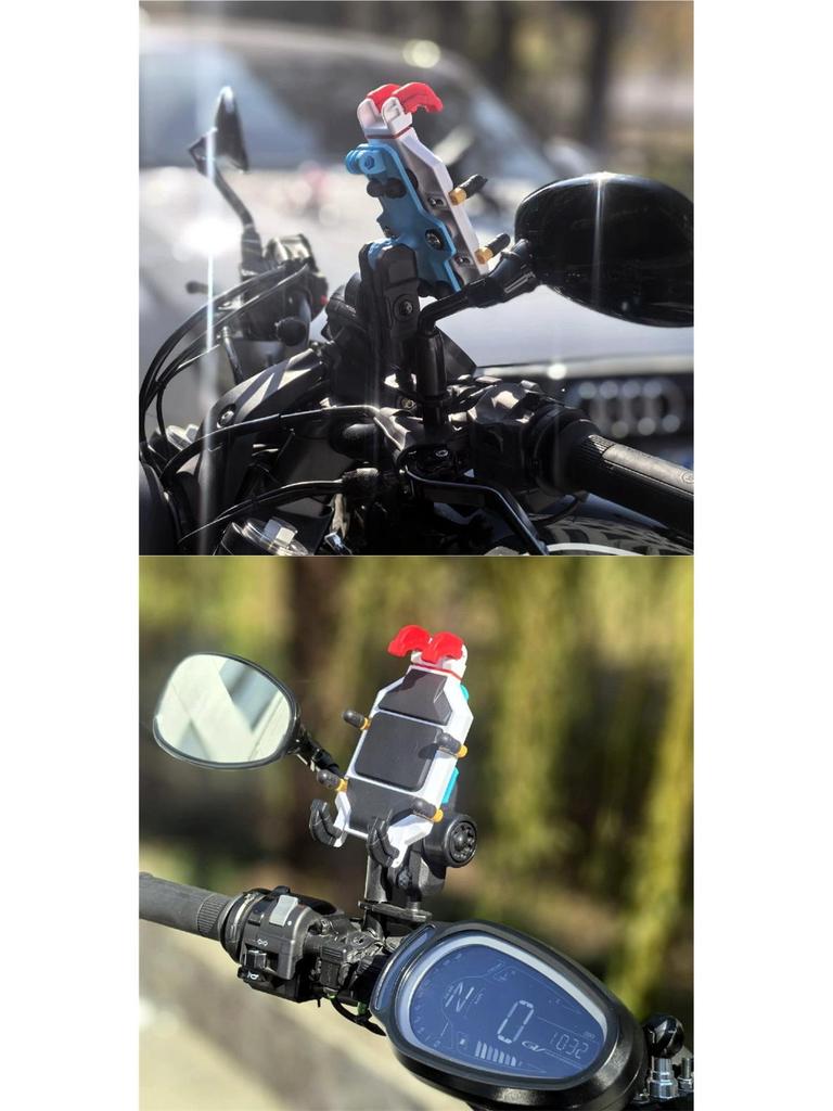 Eight-Claw Shock-Absorbing Anti-Theft Motorcycle Phone Holder with Soft Rubber
