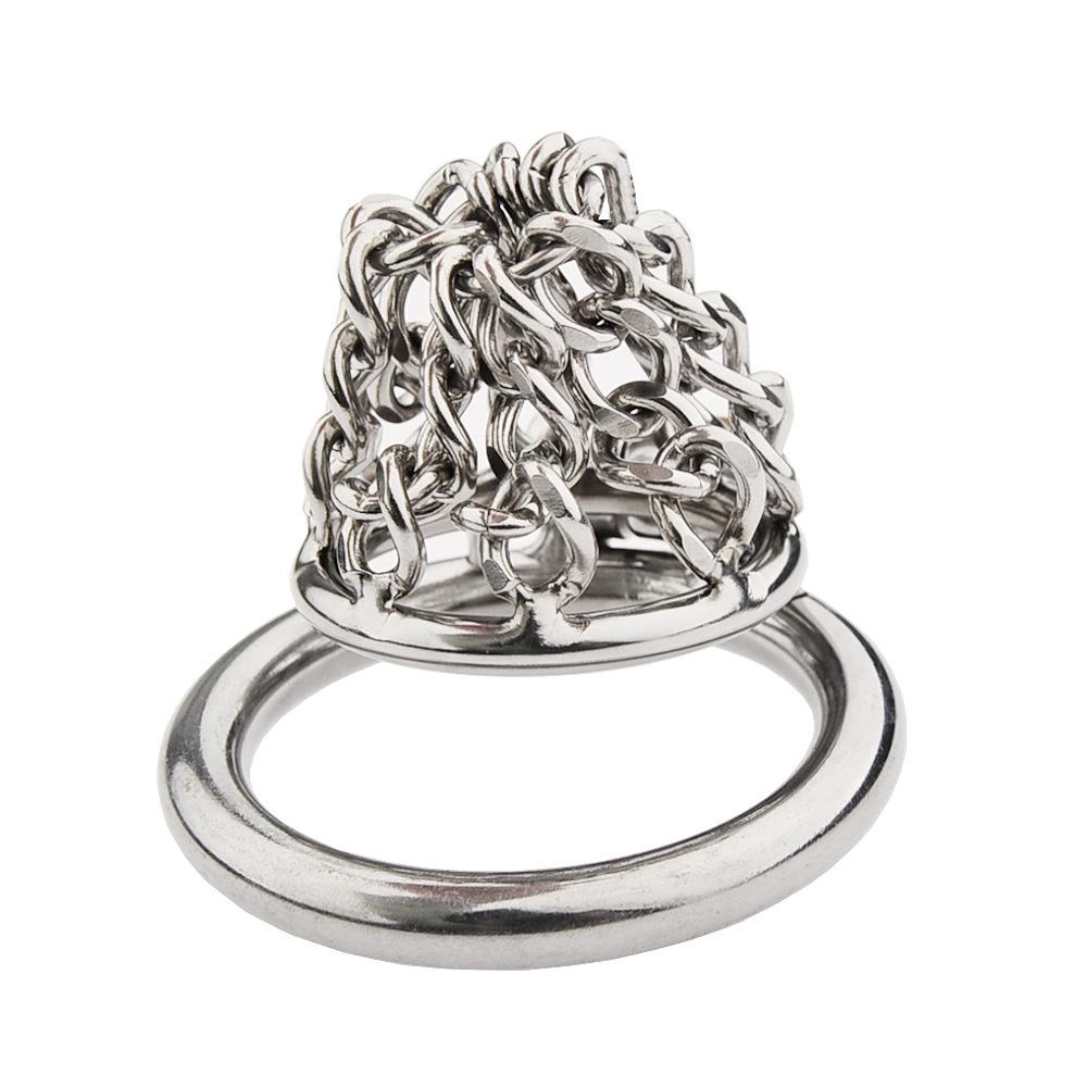 Stainless Steel Cock Cage Penis Ring Male Chastity Device with Catheter Stealth Lock Tube Adult Sex Toy Chastity Inescapable