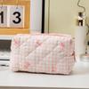 Large Capacity Cosmetic Organizer Bow Coin Purse New Quilted Makeup Bag  Women