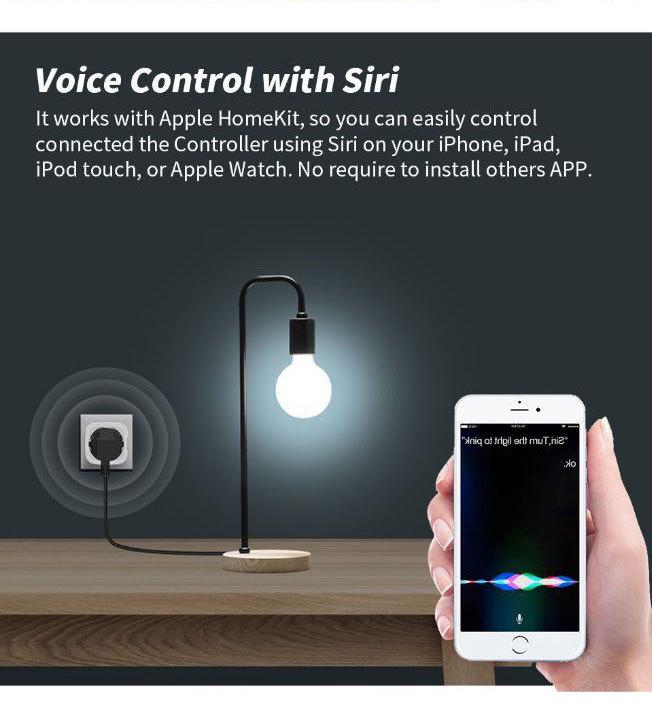 Умная розетка WiFi стандарта США HomeKit, 10А, с голосовым управлением и совместимостью с Alexa