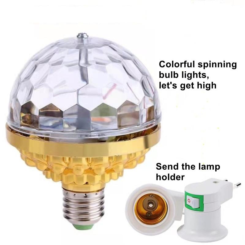 Colorful E27 Rotating Atmosphere 360 Magic Ball Bulb Aautomatic Stage Effect LED Lamp Night Light For DJ Disco KTV Dance Party