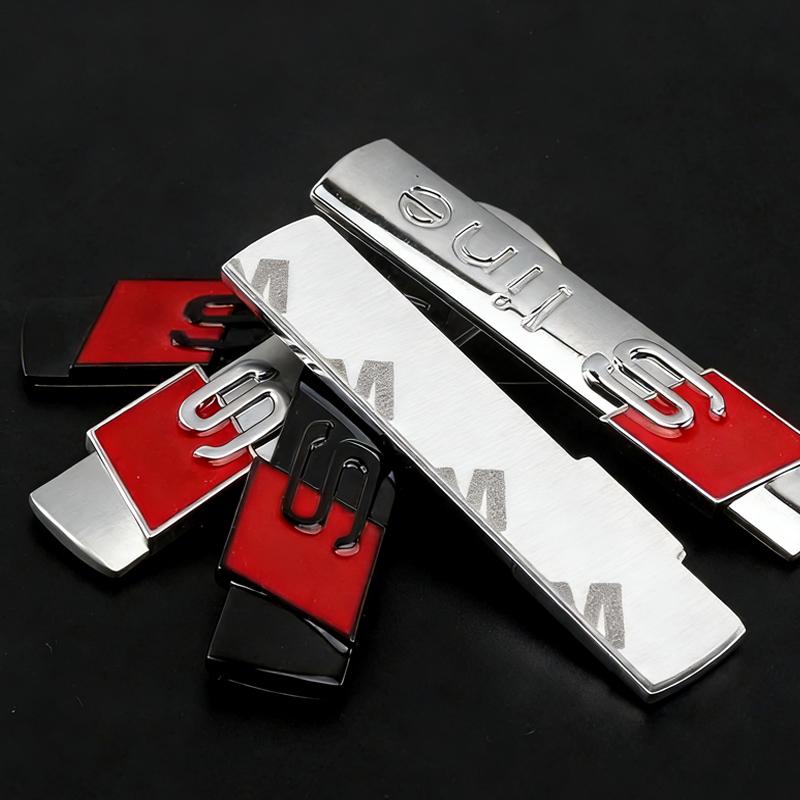 2 шт. 3D металлические наклейки-эмблемы с логотипом S Line для Audi A3 A4 A5 A6 Q3 Q5 Q7 TT RS, аксессуары для бокового крыла и багажника автомобиля