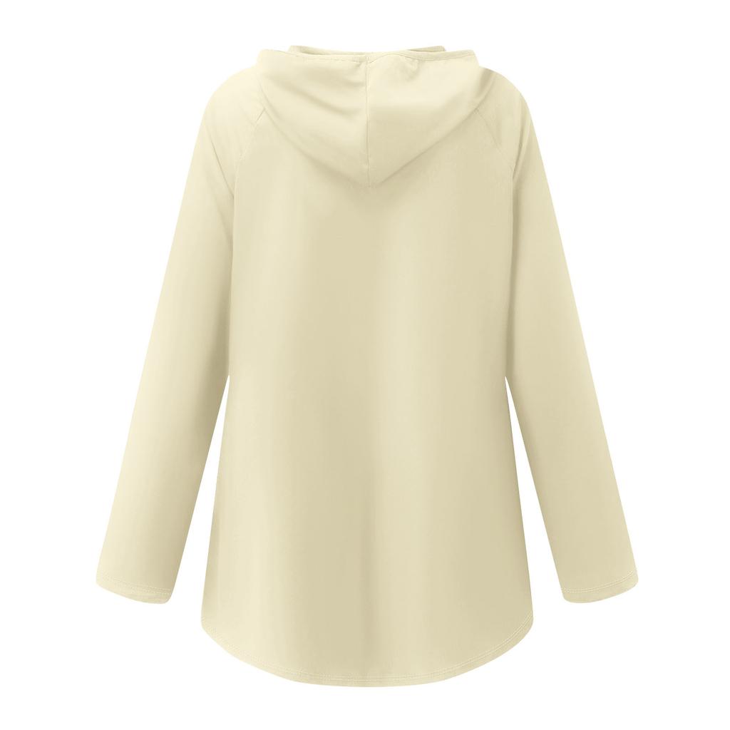 Женские свободные топы с V-образным вырезом и капюшоном с длинными рукавами, повседневные топы, домашние пижамы для отдыха, топы