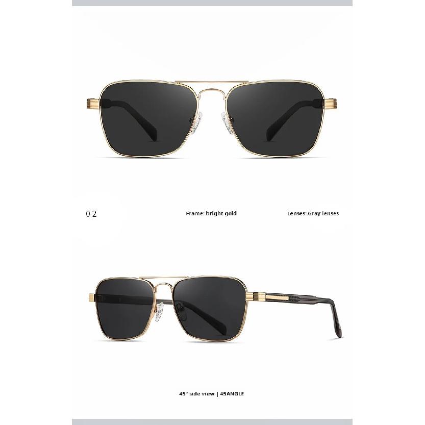 TFTB Fashion Classic Pilot Men's Polarized Sunglasses Driving Fishing UV Protection Retro Double Beam Alloy Eyeglasses S15223