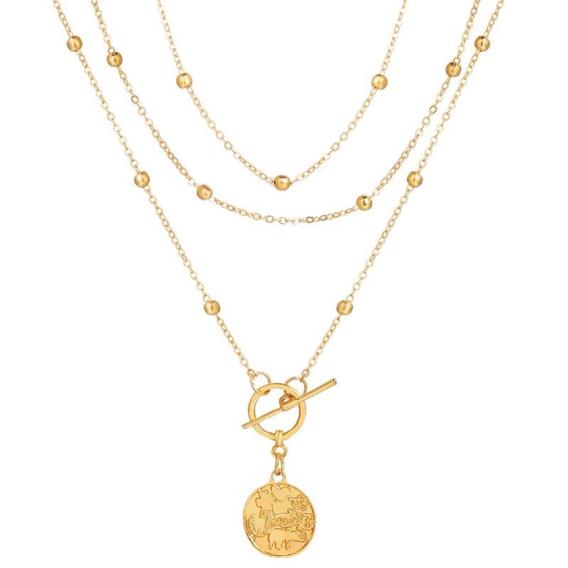 iF ME Модное многослойное круглое ожерелье с подвеской в ​​виде монеты с портретом для женщин, модное колье-чокер золотого, серебряного цвета, ювелирные изделия