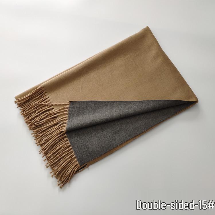 Осень/Зима 2024 Двусторонний красный шарф из имитации кашемира - Однотонный, Теплая шаль для женщин, Европейский и американский стиль.