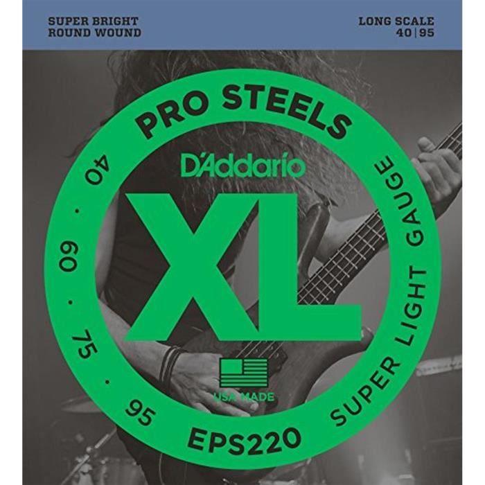 DADDARIO - Cordes pour basse ProSteels EPS220 Super Light 4095 cordes longues Instruments de musique et Sono Guitares et equipements