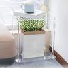Acrylic Small Side Table with Square Leg Small Nightstand Bedside Table 2-Tier Clear End Table for Living Room, Bedroom