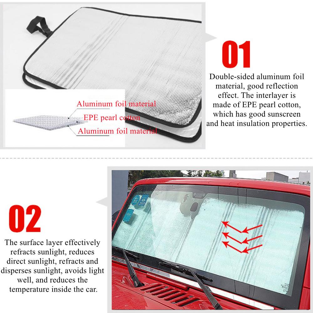 Car Front Windshield Sunshade for Jeep Wrangler TJ JK JKU 1997-2017 Visor Window Sun Solar UV Rays Protector Cover