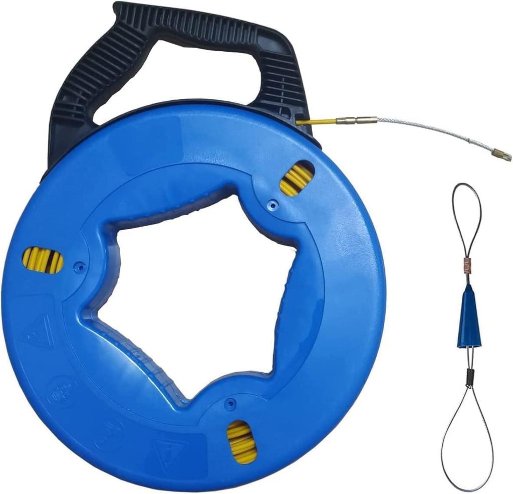 Leyicy 60m Steel Wire Pulling Wire with Storage Case, Twisted Wire for Pulling Wires In Attics and Other Spaces [4mm X 60m]