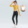 Новый комплект одежды для йоги, три предмета, топ для йоги, спортивная одежда с длинными рукавами, женская спортивная одежда на открытом воздухе, повседневная одежда для фитнеса
